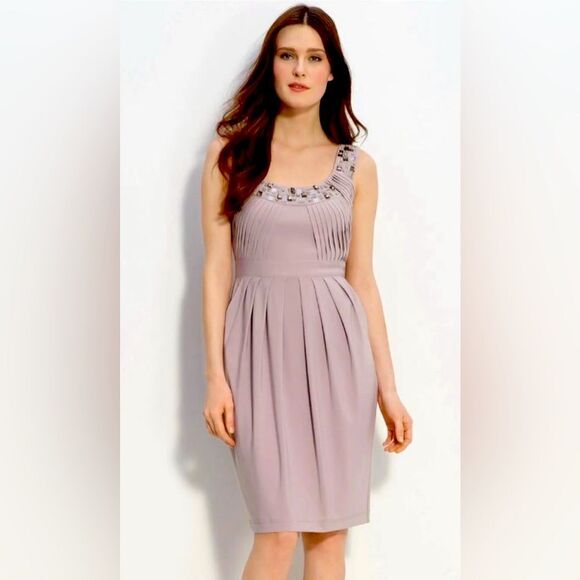 Adrianna Papell Elegant Sleeveless Dress in Soft Purple Size 14 - Picture 1 of 8